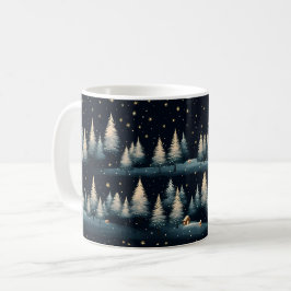 Taza De Café Starry Winter Forest Night Mug