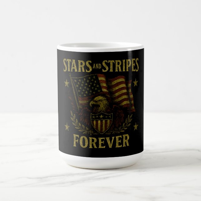 Taza De Café Stars and Stripes Forever - American Flag Pride (Centro)