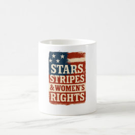 Taza De Café Stars, Stripes & Women’s Rights Distressed Flag