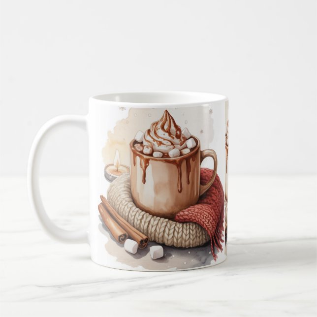 Taza De Café Stay Cozy - Watercolor Winter Mug (Izquierda)