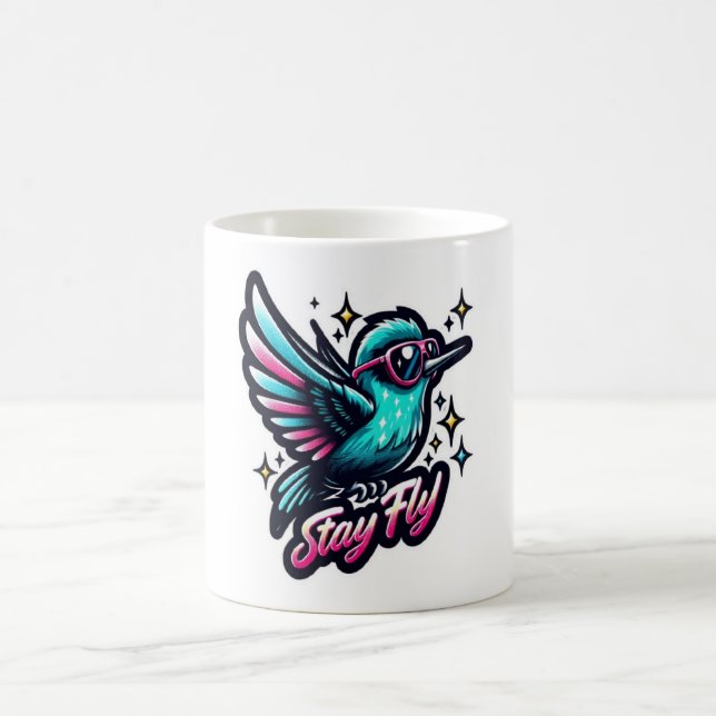 Taza De Café Stay Fly Motivation Hummingbird Mug (Centro)