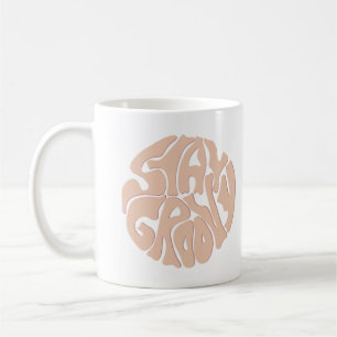 Taza De Café Stay Groovy Retro Beige