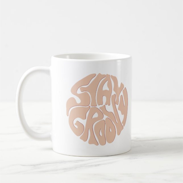 Taza De Café Stay Groovy Retro Beige (Izquierda)