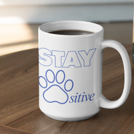 Taza De Café Stay Pawsitive in Blue 