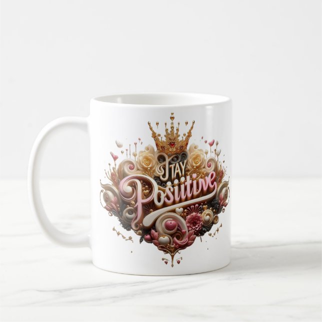 Taza De Café "Stay Positive" Mug - Un regalo perfecto de Alenta (Izquierda)