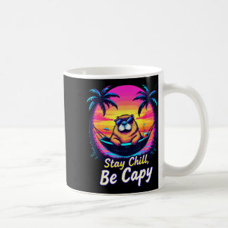 Taza De Café Stay Retro Chill Be Capy Capybara Sunset Beach Gro