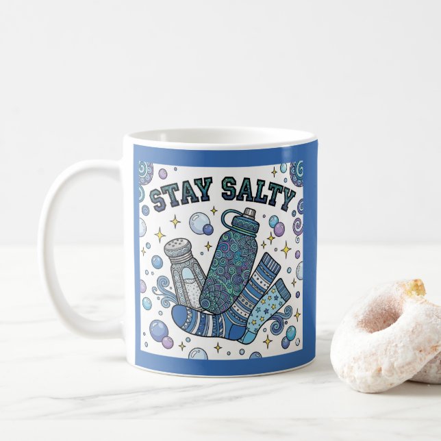 Taza De Café Stay Salty Dysautonomia/POTS Personalized Mug (Con donut)