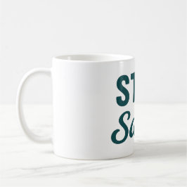 Taza De Café Stay Salty Teal Coastal Life Ocean Graphic Surfer