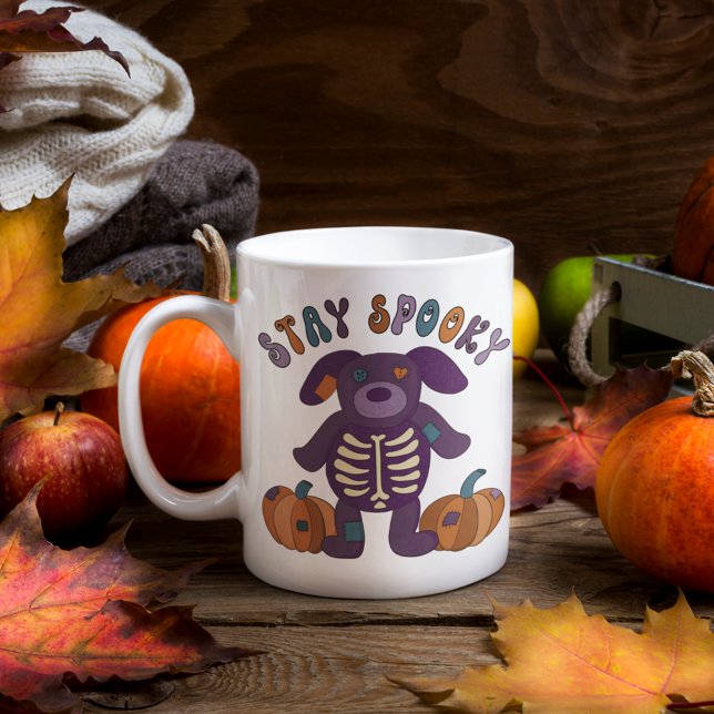 Taza De Café Stay Spooky Cute Skeleton Dog Halloween (Subido por el creador)