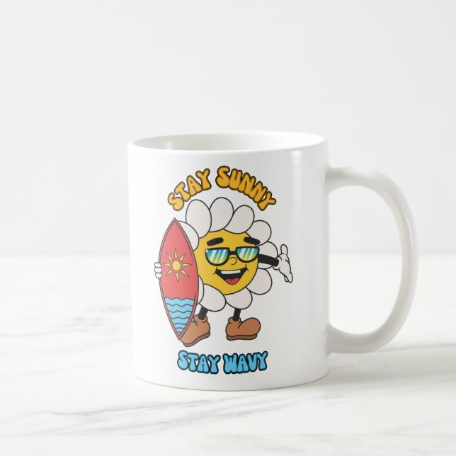 Taza De Café Stay Sunny, Stay Wavy (Derecha)