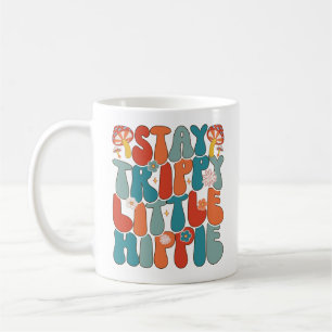 Taza De Café Stay Trippy Little Hippie: Tipografía motivacional