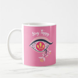 Taza De Café Stay Trippy Ojo Psicodelic Floral Rosa