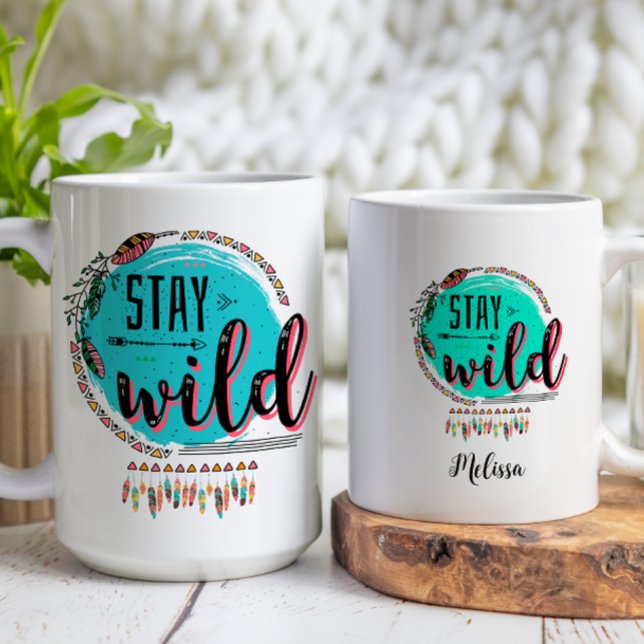 Taza De Café Stay Wild Boho incluye citas motivacionales (Subido por el creador)