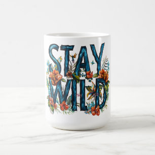 Taza De Café Stay Wild Floral Travel Mug