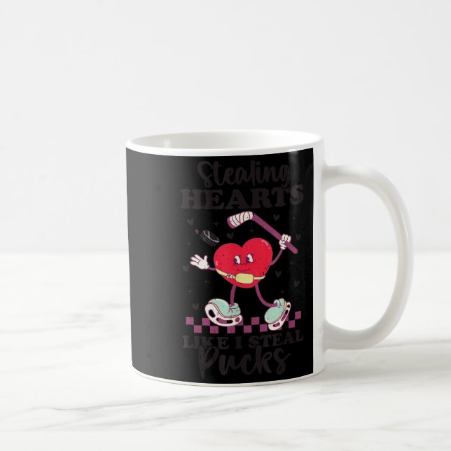 Taza De Café Stealing Hearts Like I Steal Pucks Funny Valentine (Derecha)