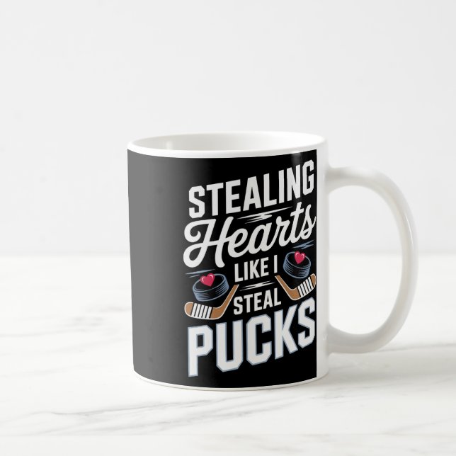 Taza De Café Stealing Hearts Like I Steal Pucks Valentines Hock (Derecha)