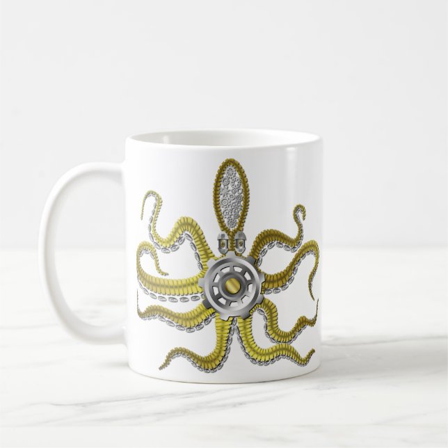 Taza De Café Steampunk adapta el pulpo Kraken (Izquierda)