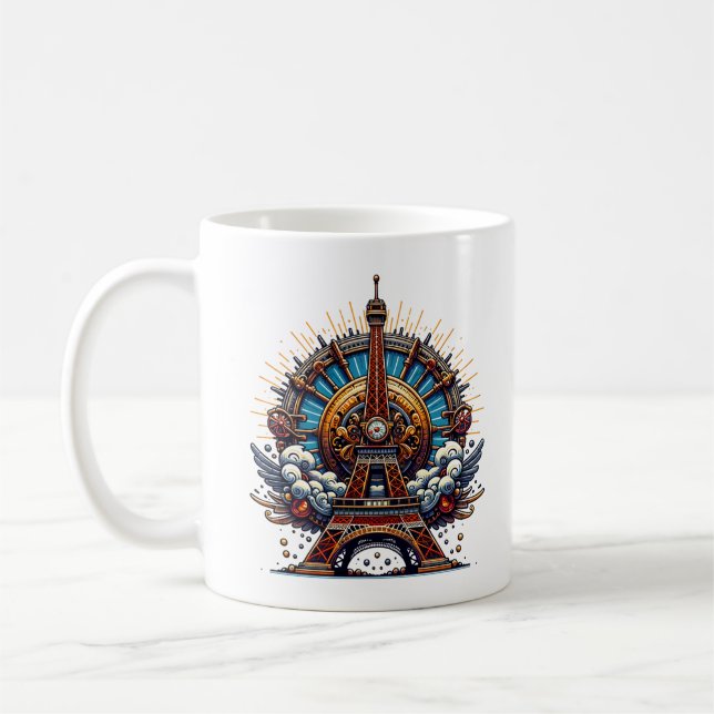 Taza De Café Steampunk Bastille Day Torre Eiffel (Izquierda)