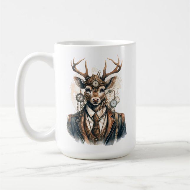 Taza De Café Steampunk Deer Coffee Mug (Izquierda)