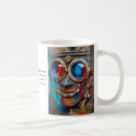 Taza De Café Steampunk El retrato del hombre de estaño con cita