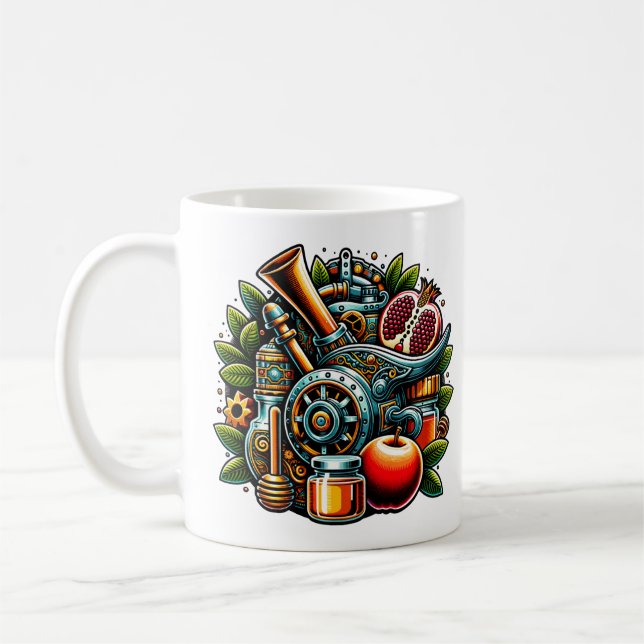 Taza De Café Steampunk Rosh Hashanah (Izquierda)