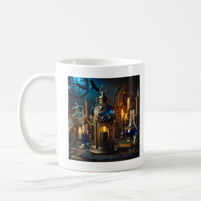 Taza De Café Steampunk Victorian Científicos Góticos Lab Lanter (Izquierda)