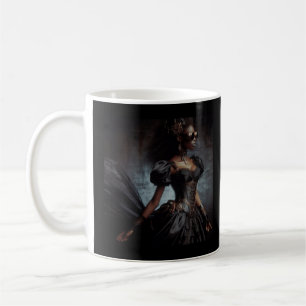 Taza De Café Steampunk Vintage Victoriana Lady Black Raven Tri-