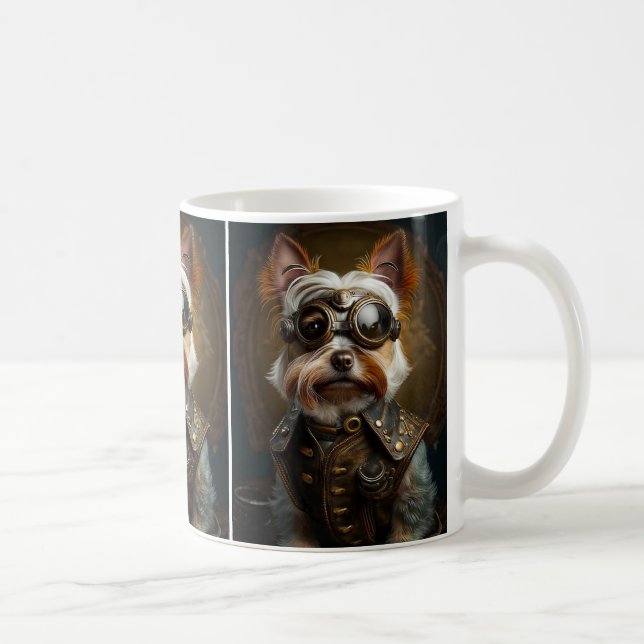 Taza De Café Steampunk Yorkie Coffee Mug (Derecha)