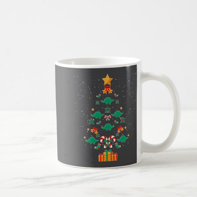Taza De Café Stegosaurus Dinosaur Christmas Tree Xmas Long Slee (Derecha)