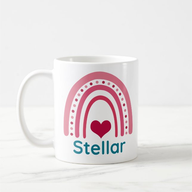 Taza De Café Stellar Viva Magenta Boho Arcoiris (Izquierda)