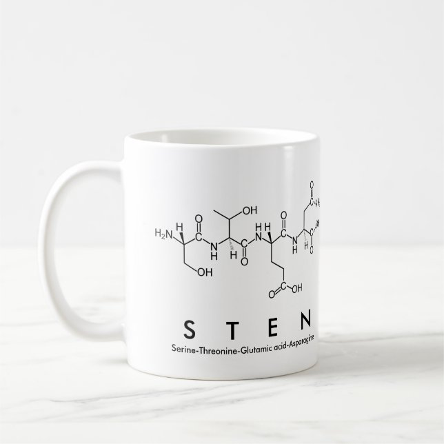 Taza De Café Sten peptide nombre mug (Izquierda)