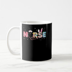 Taza De Café Stethoscope Scrub Nurse Life Easter Day Bunny Eggs