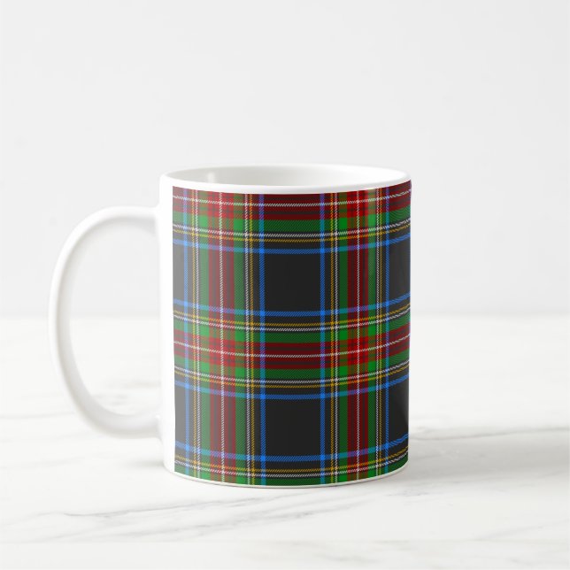 Taza De Café Stewart Stuart Black Clan Tartan Plaid (Izquierda)