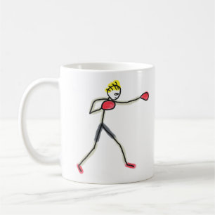 Taza De Café Stickman Boxeador