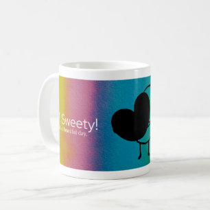 Taza De Café Stickman, Cat & Heart: Diseño de arte lúdico