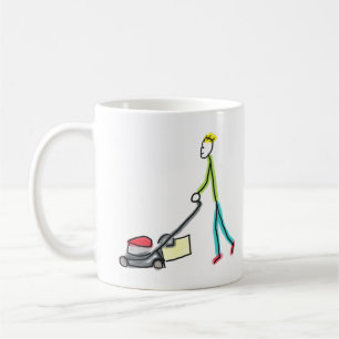 Taza De Café Stickman Cortador de Césped