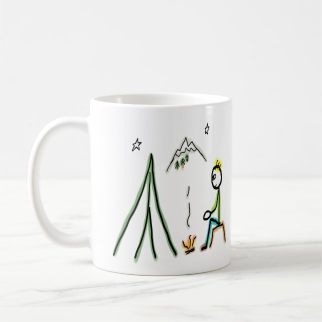Taza De Café Stickman de Camping (Izquierda)