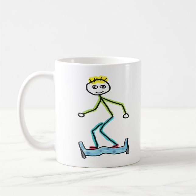 Taza De Café Stickman Hoverboard (Izquierda)