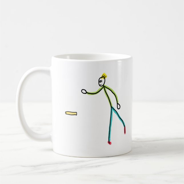Taza De Café Stickman Jugando Kubb (Izquierda)