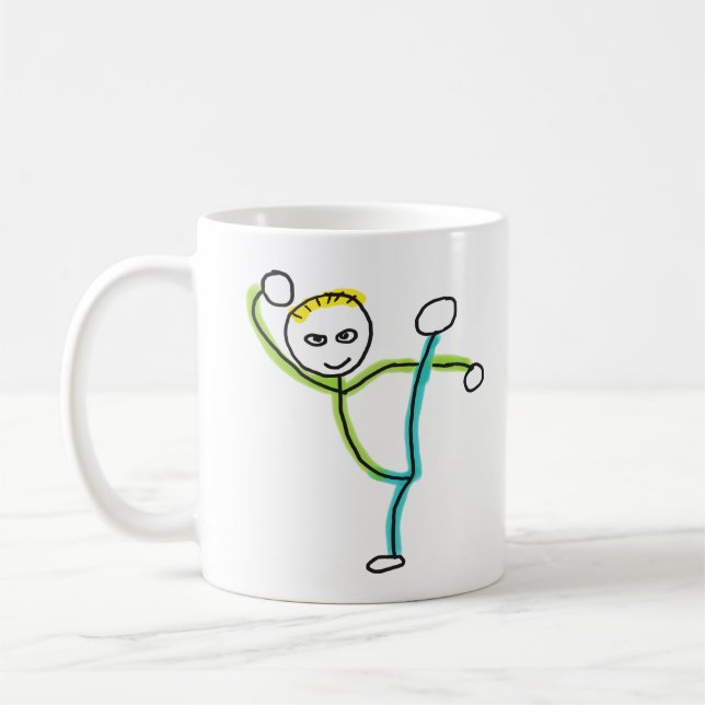 Taza De Café Stickman Kung Fu (Izquierda)