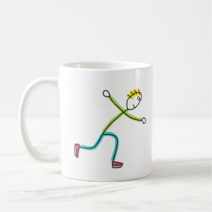 Taza De Café Stickman Patinando sobre Hielo
