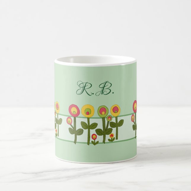 Taza De Café stilisiertes Blumenfeld personalisiert (Centro)