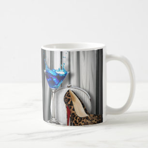 Taza De Café stilletos del chica de cóctel de martini del