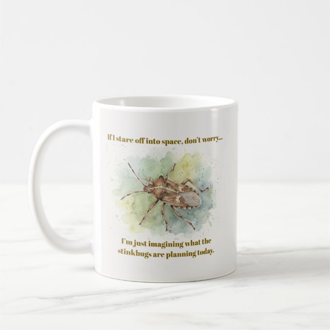 Taza De Café Stink bug Gifts Funny Brown Marmorated Stinkbug  (Izquierda)