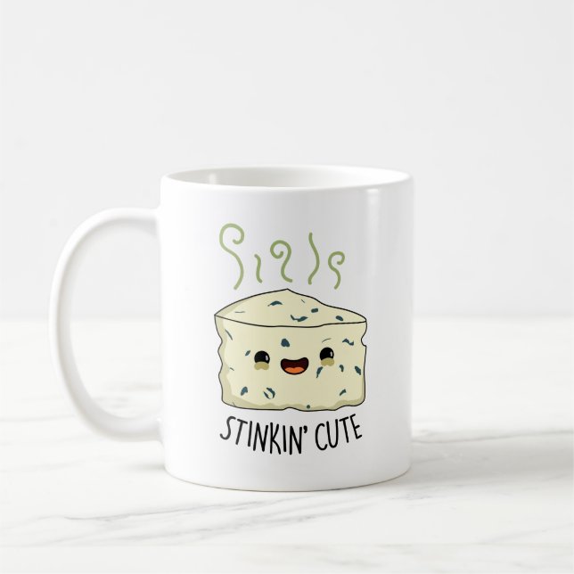 Taza De Café Stinkin Cute Funny Cheese Pun (Izquierda)