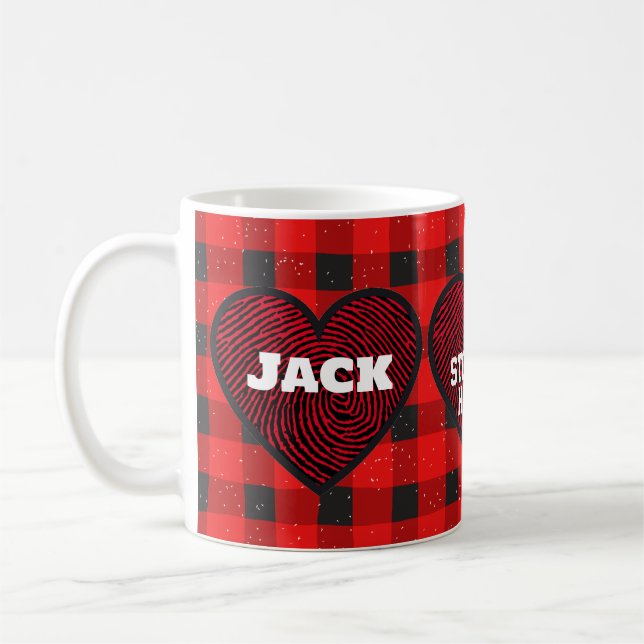 Taza De Café Stole My Heart Love Plaid Classic Mug, 325 ml (Izquierda)