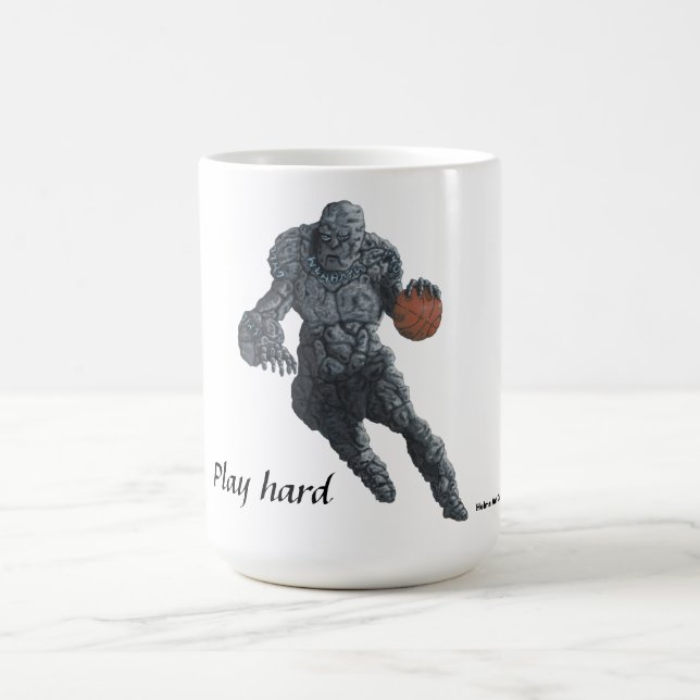 Taza De Café Stone Golem jugando al baloncesto (Centro)