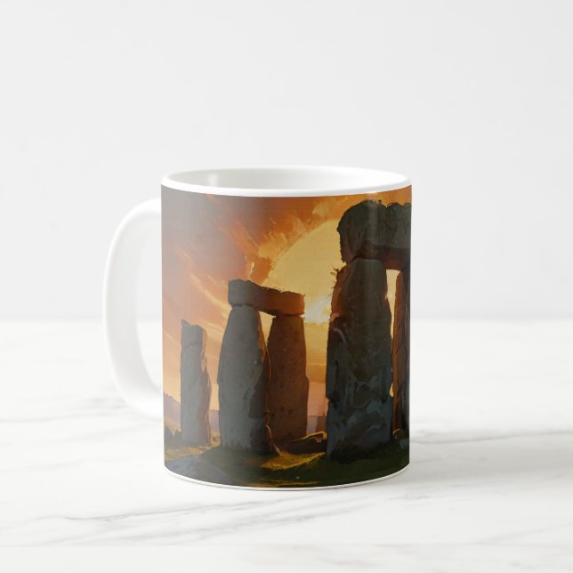 Taza De Café Stonehenge en Sunrise (Anverso izquierdo)