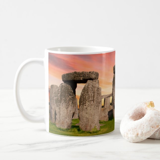 Taza De Café Stonehenge En Sunset Mug (Con donut)