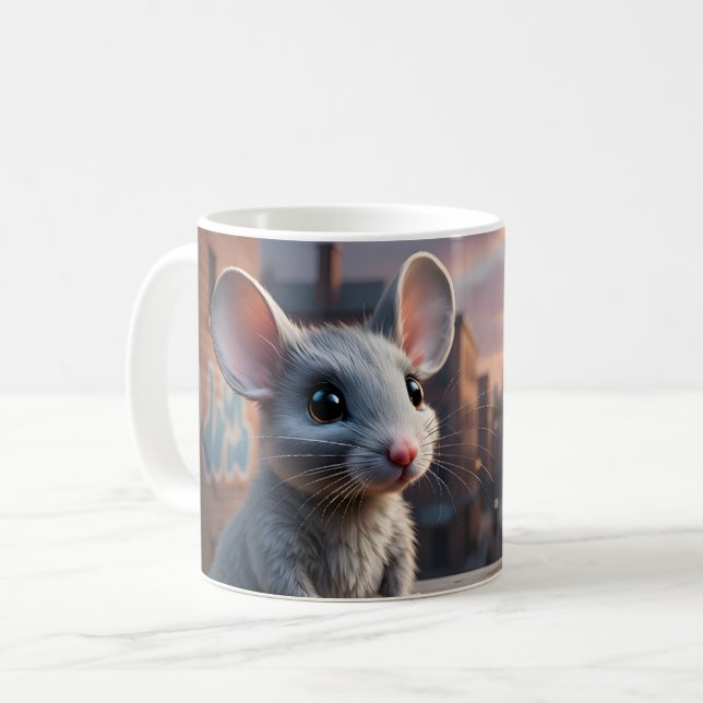Taza De Café Storybook City Mouse Art (Anverso izquierdo)